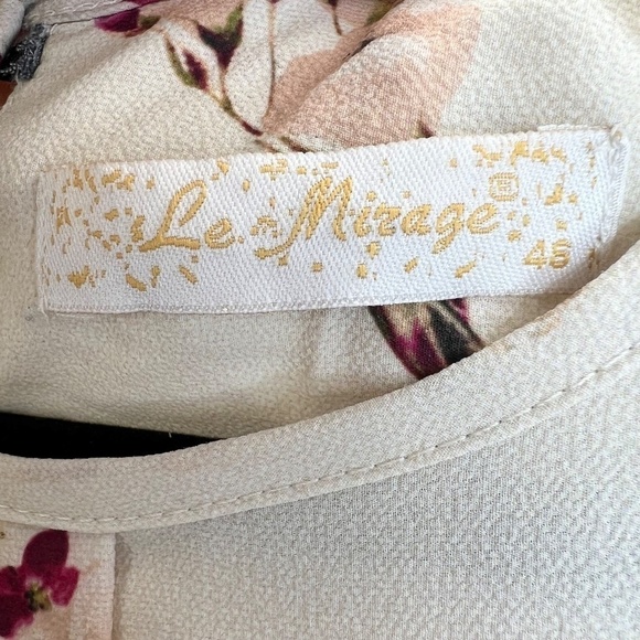 Le Mirage pink black beige floral long sleeve blouse top EU 46 - Picture 12 of 13